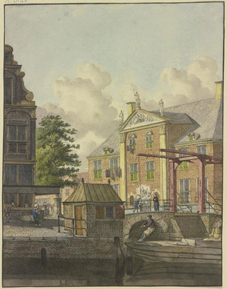 Johannes Huibert Prins - Schleusentor vor einem Palast mit einem Basrelief.webp