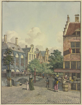 Johannes Huibert Prins - Steinerne Brcke rechts ein Kaufladen.webp