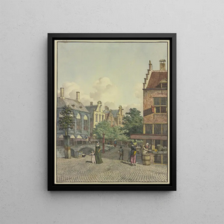 Johannes Huibert Prins - Steinerne Brcke rechts ein Kaufladen.webp