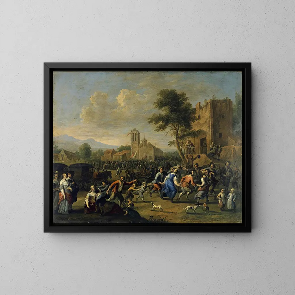 Fête de paroisse - Johannes Lingelbach — inramlat konstverk på väggen