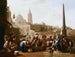 La Piazza del Popolo i Rom - Johannes Lingelbach — vy av konstverket