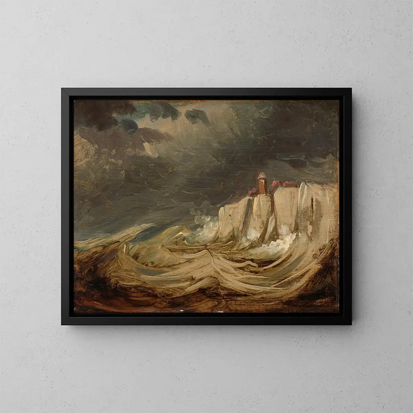 Tempêtes sur la côte - Johannes Tavenraat — inramlat konstverk på väggen