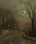 En våt väg Knostrop Yorkshire - John Atkinson Grimshaw — vy av konstverket