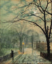 En promenad i månljus på Bonchurch, Isle of Wight - John Atkinson Grimshaw — vy av konstverket