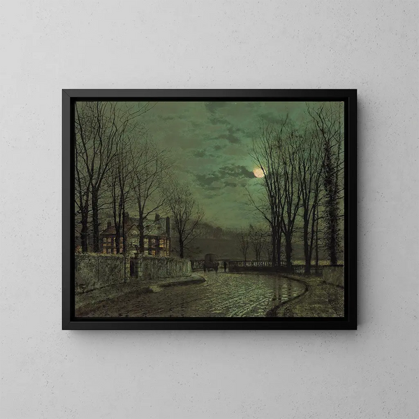 Lune de novembre - John Atkinson Grimshaw — inramlat konstverk på väggen