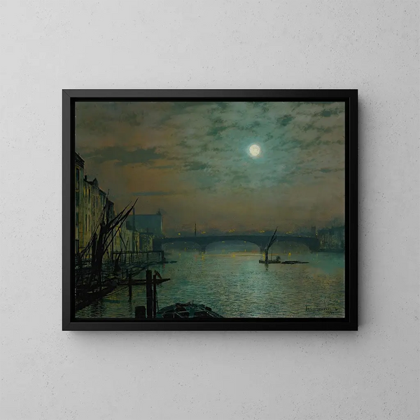 Le pont de Southwark au clair de lune - John Atkinson Grimshaw — inramlat konstverk på väggen