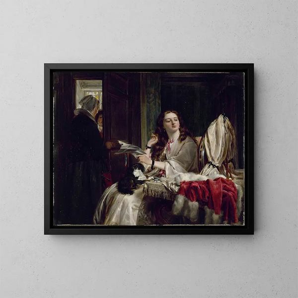 Le Matin de la Saint-Valentin - John Callcott Horsley — inramlat konstverk på väggen