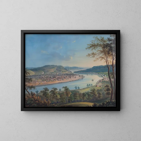 Vue de Cincinnati depuis Covington - John Caspar Wild — inramlat konstverk på väggen