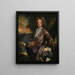 William Paul 1673-1711 från Bray Berkshire med sin hund och ett gevär - John Closterman — inramlat konstverk på väggen