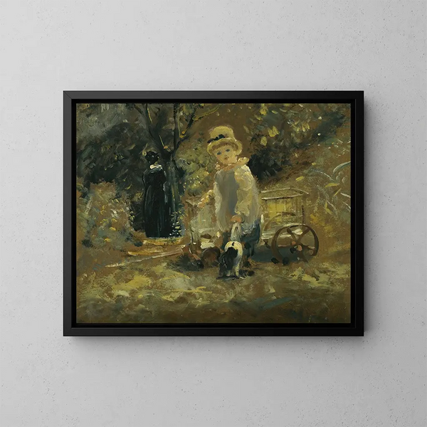En pojke med en leksaksvagn - John Constable — inramlat konstverk på väggen