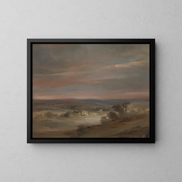 En vy över Hampstead Heath tidigt på morgonen - John Constable — inramlat konstverk på väggen