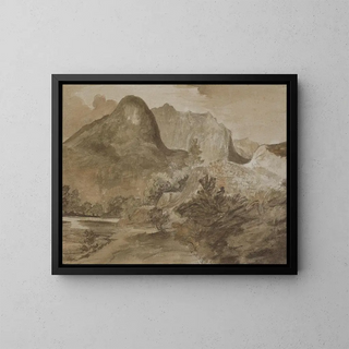 Rocher du château, Borrowdale - John Constable — inramlat konstverk på väggen