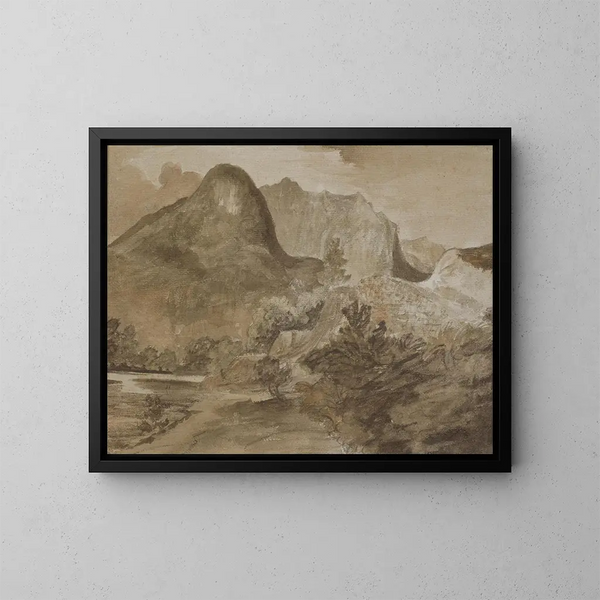 Rocher du château, Borrowdale - John Constable — inramlat konstverk på väggen
