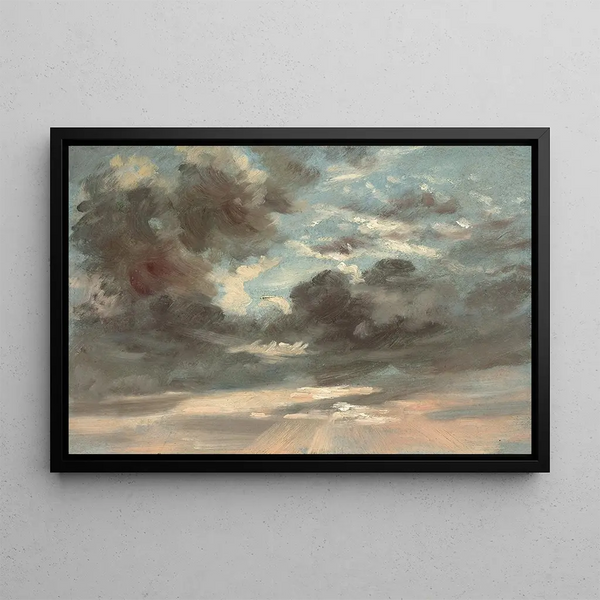 Studie av moln, åskväder solnedgång - John Constable — inramlat konstverk på väggen