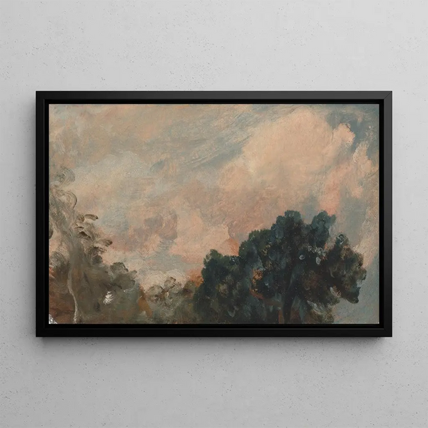 Studie av moln med träd - John Constable — inramlat konstverk på väggen