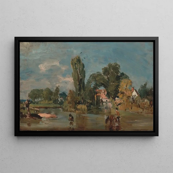 Moulin de Flatford - John Constable — inramlat konstverk på väggen