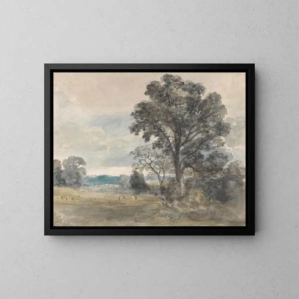 Landskapsbild i East Bergholt - John Constable — inramlat konstverk på väggen