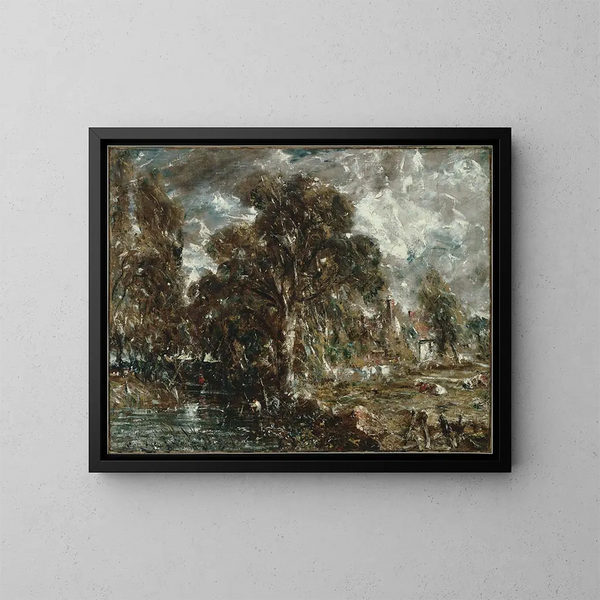 På floden Stour - John Constable — inramlat konstverk på väggen