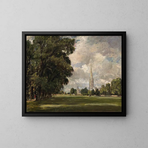 Salisbury-katedralen från Lower Marsh Close - John Constable — inramlat konstverk på väggen