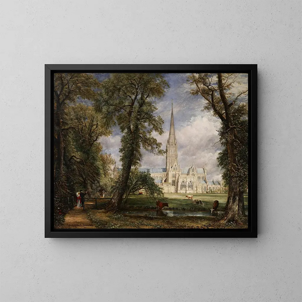 La cathédrale de Salisbury depuis le jardin des évêques - John Constable — inramlat konstverk på väggen