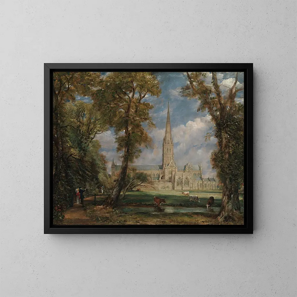 Salisbury-katedralen från biskopens trädgårdar - John Constable — inramlat konstverk på väggen