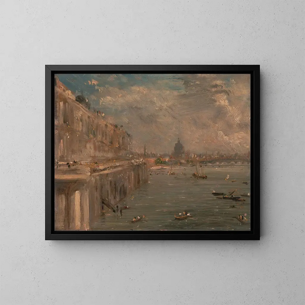 Terrasse de Somerset House från Waterloo-bron - John Constable — inramlat konstverk på väggen