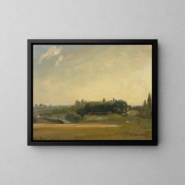 Vy mot prästgården i East Bergholt - John Constable — inramlat konstverk på väggen