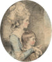 Porträtt av Mlle Dehany Hall 1759-1822 och hennes systerson Charles Lawrence 1776-1853 - John Downman — vy av konstverket