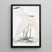 den vita hägern Héron blanc pur Ardea modesta 2 Héron à bec noir Ardea nigrirostris - John Edward Gray — inramlat konstverk på väggen