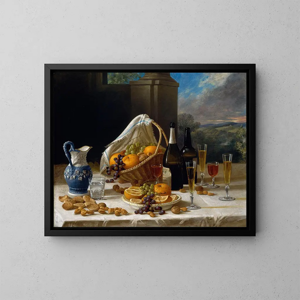 F Nature morte au déjeuner - John F. Francis — inramlat konstverk på väggen