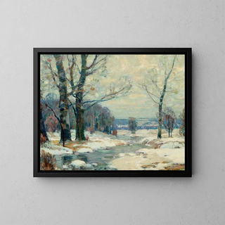 La magie de l'hiver à Woodstock, New York - John Fabian Carlson — inramlat konstverk på väggen