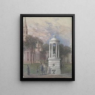 John Ferguson Weir - Bennett Fountain on New Haven Green.webp
