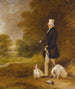 porträtt av Sir William Mordaunt Sturt Milner 4:e Bt 1779-1855 med två Clumber Spaniels i jakt - John Ferneley — vy av konstverket