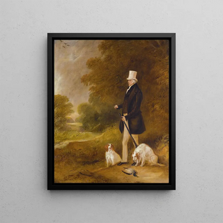 John Ferneley - Portrait Of Sir William Mordaunt Sturt Milner 4th Bt 17791855 With Two Clumber Spaniels Out Shooting.webp