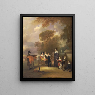 John Ferneley - The Rev and Mrs Henry Palmer with their six younger children at Withcote Hall Near Oakham Leicestershire.webp