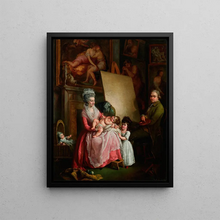 John Francis Rigaud - Portrait of the artist with his wife and children in his studio.webp