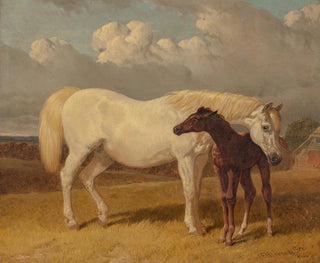 Jument och föl - John Frederick Herring l'Ancien — vy av konstverket