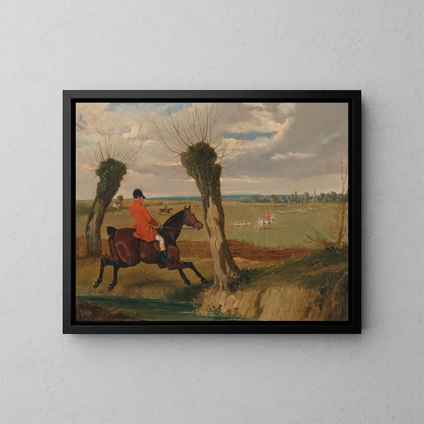Suffolk-jakten i full galopp - John Frederick Herring den äldre — inramlat konstverk på väggen