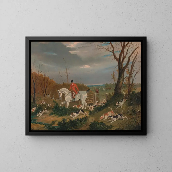 La chasse du Suffolk en route vers le couvert près de Herringswell - John Frederick Herring l'Ancien — inramlat konstverk på väggen