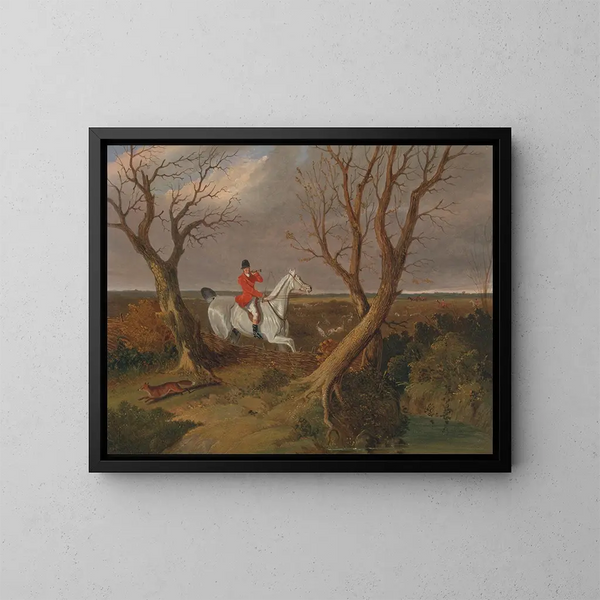 La chasse de Suffolk s'en va - John Frederick Herring l'Ancien — inramlat konstverk på väggen