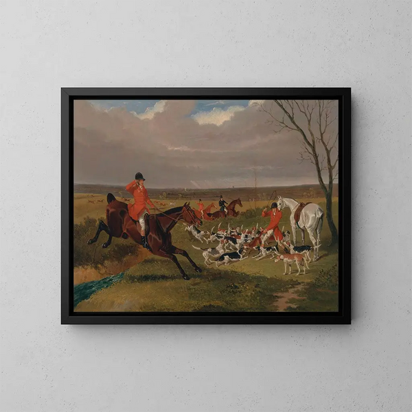 La chasse de Suffolk à la mort - John Frederick Herring l'Ancien — inramlat konstverk på väggen