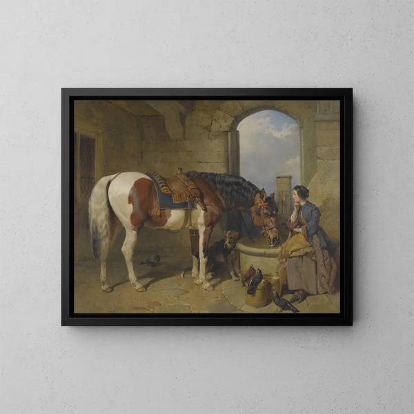 Le Lavoir - John Frederick Herring l'Ancien — inramlat konstverk på väggen