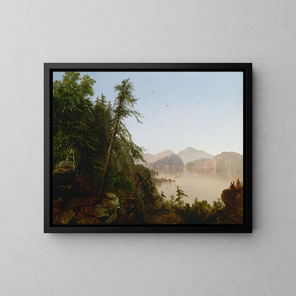 Le long de l'Hudson - John Frederick Kensett — inramlat konstverk på väggen