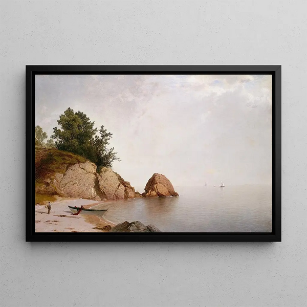 Plage à Beverly - John Frederick Kensett — inramlat konstverk på väggen