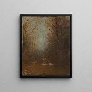 John Frederick Kensett - Forest Interior With Stream.webp