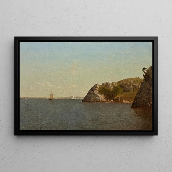 Newport, Rhode Island, Beacon Rock - John Frederick Kensett — inramlat konstverk på väggen