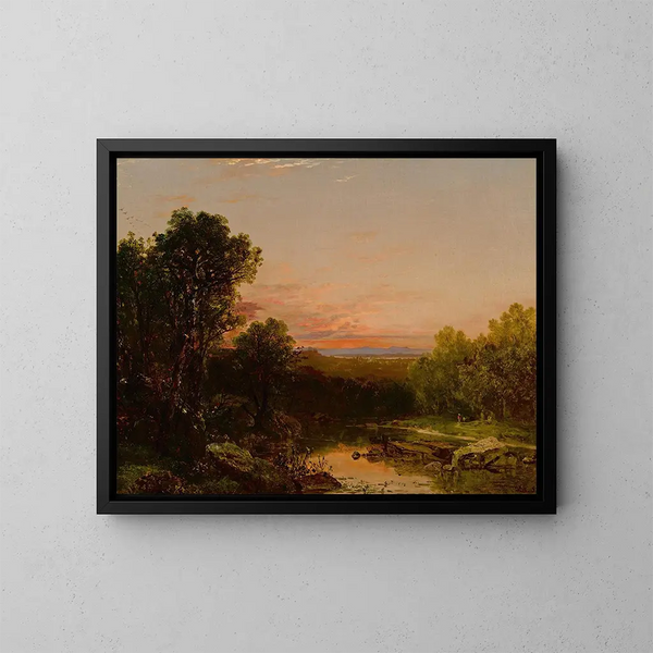Solnedgång över Catskills - John Frederick Kensett — inramlat konstverk på väggen