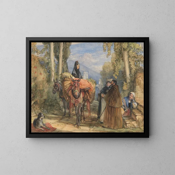 En väg nära Sevilla, Spanien - John Frederick Lewis — inramlat konstverk på väggen