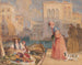 Vendeurs de fruits sur un canal vénitien - John Frederick Lewis — vy av konstverket