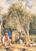 Garde-chasse och pojke som jagar kanin - John Frederick Lewis — vy av konstverket